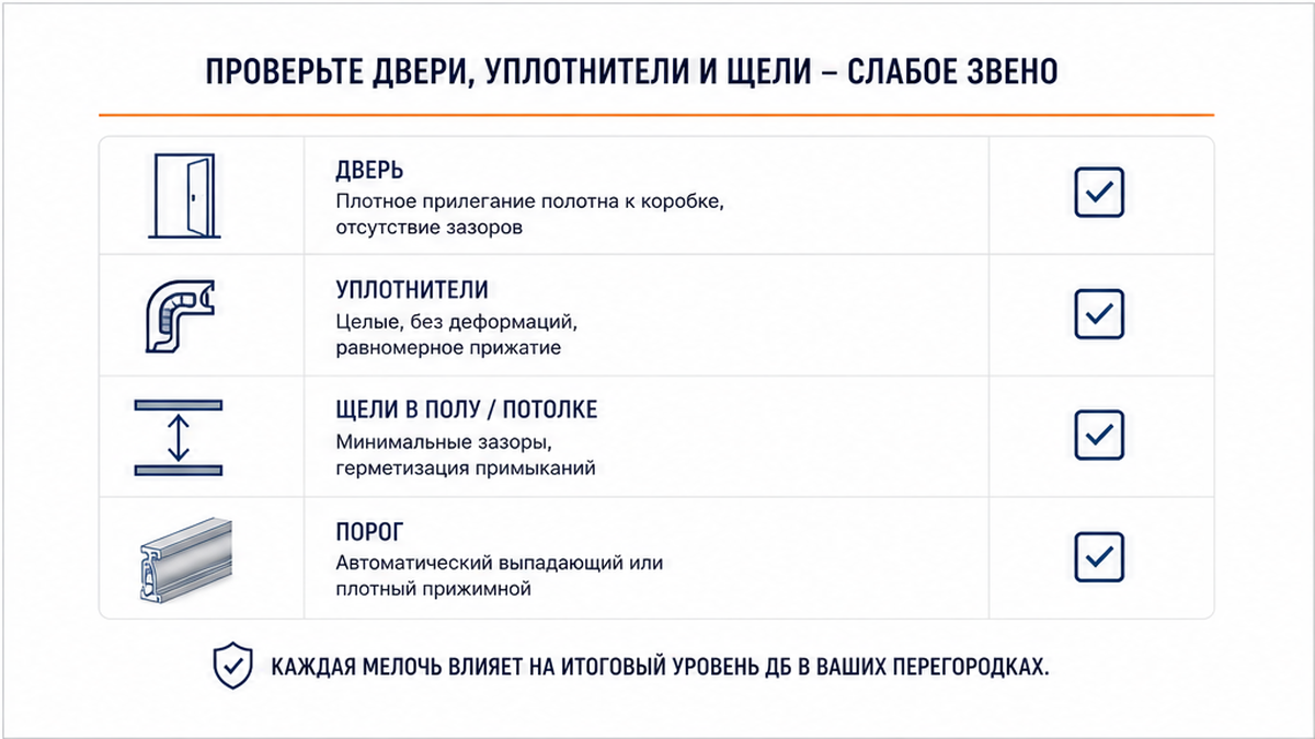Чеклист: двери, уплотнители и щели